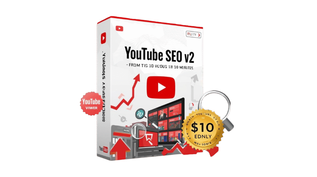 create a premium 3d software box mockup and youtube thumbnail for “youtube seo v2 – rank your videos in 10 minutes – fast seo tool”. theme youtube video seo, ranking optimization, and marketing growt (3)